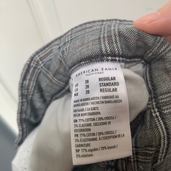 Plaid Straight-Leg Women’s Trouser “Mom Pant” | American Eagle size 20 - Picture 3 of 3